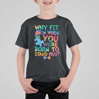 Funny Autism Awareness T Shirt For Kid Why Fit In When You Were Born To Stand Out Puzzle