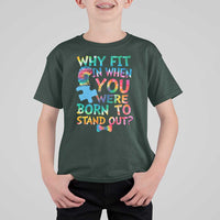 Funny Autism Awareness T Shirt For Kid Why Fit In When You Were Born To Stand Out Puzzle