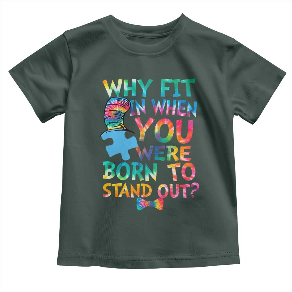 Funny Autism Awareness Toddler T Shirt Why Fit In When You Were Born To Stand Out Puzzle