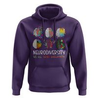 Neurodiversity We All Think Differently Hoodie Brain Autism Awareness ASD ADHD