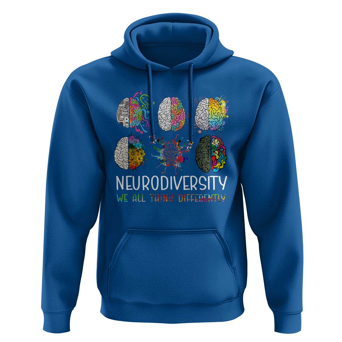 Neurodiversity We All Think Differently Hoodie Brain Autism Awareness ASD ADHD