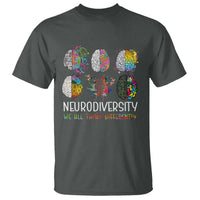 Neurodiversity We All Think Differently T Shirt Brain Autism Awareness ASD ADHD