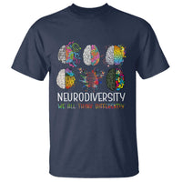 Neurodiversity We All Think Differently T Shirt Brain Autism Awareness ASD ADHD