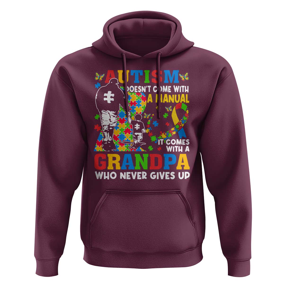 Autism Grandpa Hoodie Autism Doesn't Come With A Manual It Comes With A Grandpa