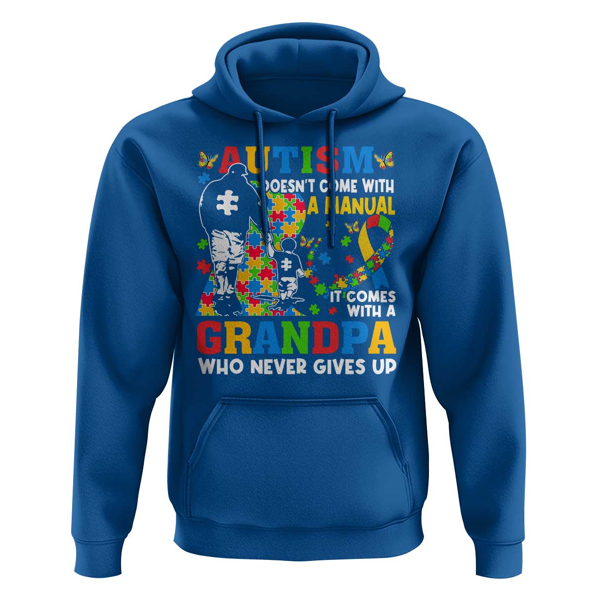 Autism Grandpa Hoodie Autism Doesn't Come With A Manual It Comes With A Grandpa