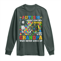 Autism Grandpa Long Sleeve Shirt Autism Doesn't Come With A Manual It Comes With A Grandpa
