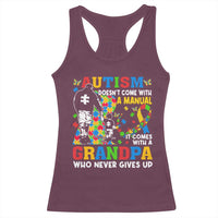 Autism Grandpa Racerback Tank Top Autism Doesn't Come With A Manual It Comes With A Grandpa