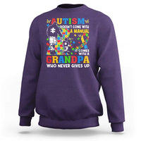 Autism Grandpa Sweatshirt Autism Doesn't Come With A Manual It Comes With A Grandpa