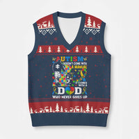 Autism Dad V-Neck Knit Sweater Vest Autism Doesn't Come With A Manual It Comes With A Dad