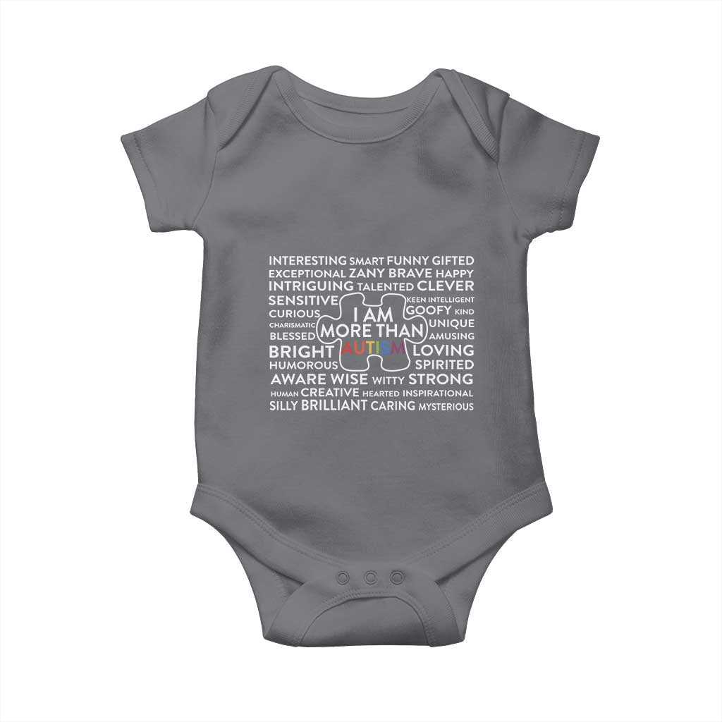 Autism Awareness Baby Onesie I Am More Than Autism Puzzle Piece