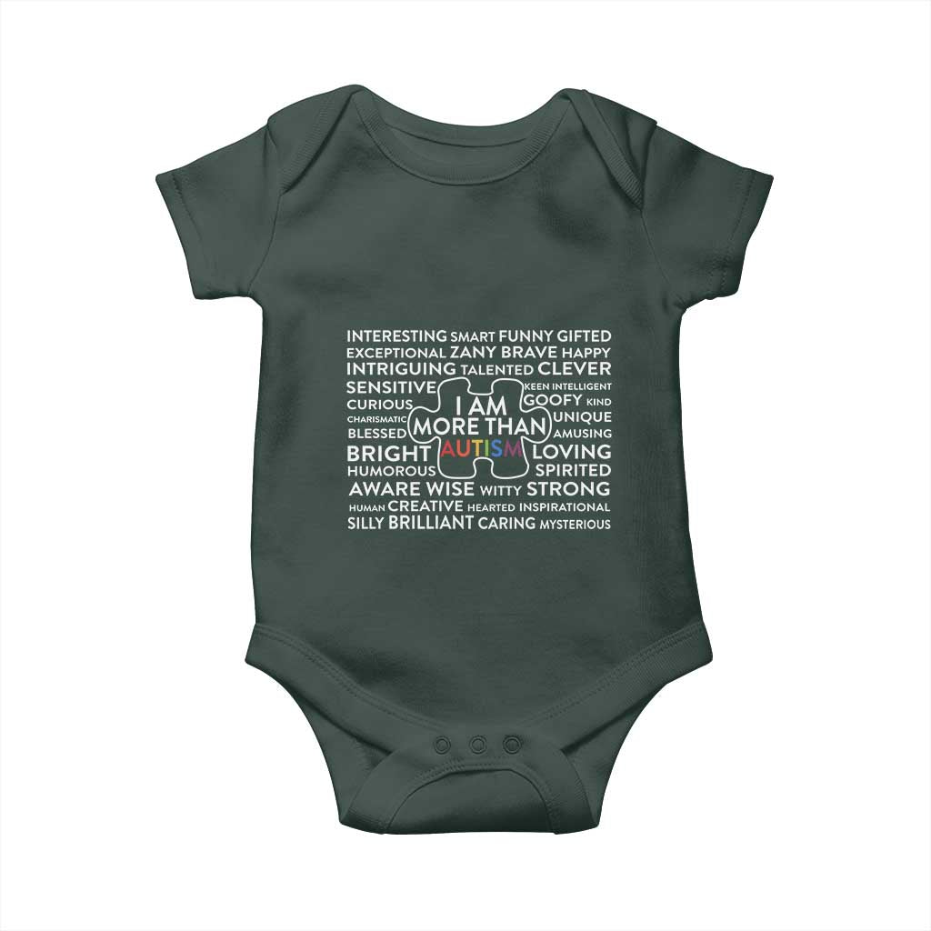 Autism Awareness Baby Onesie I Am More Than Autism Puzzle Piece