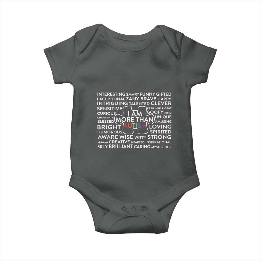 Autism Awareness Baby Onesie I Am More Than Autism Puzzle Piece