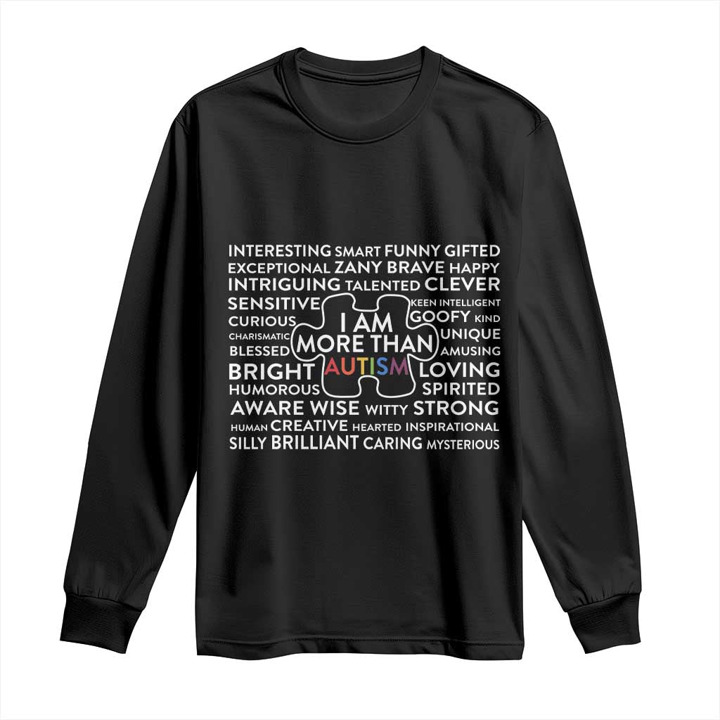 Autism Awareness Long Sleeve Shirt I Am More Than Autism Puzzle Piece