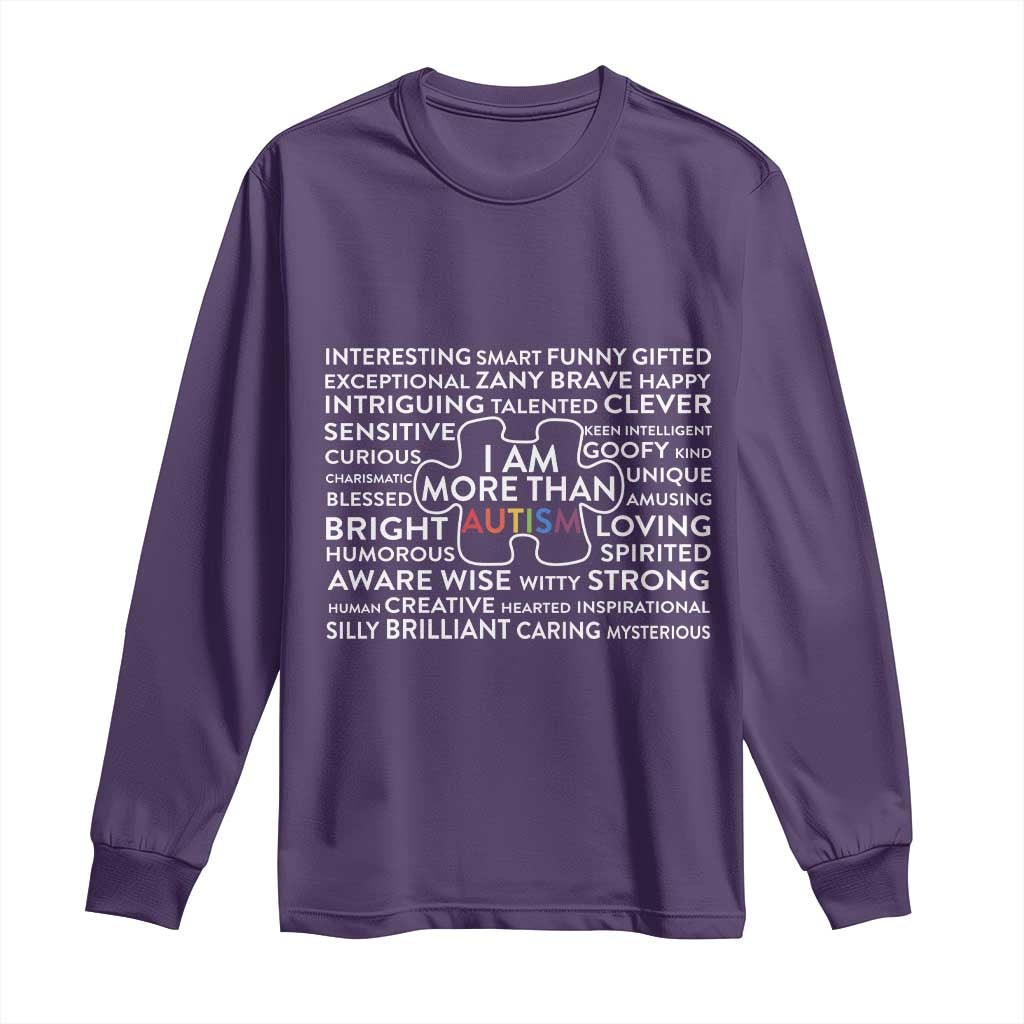 Autism Awareness Long Sleeve Shirt I Am More Than Autism Puzzle Piece