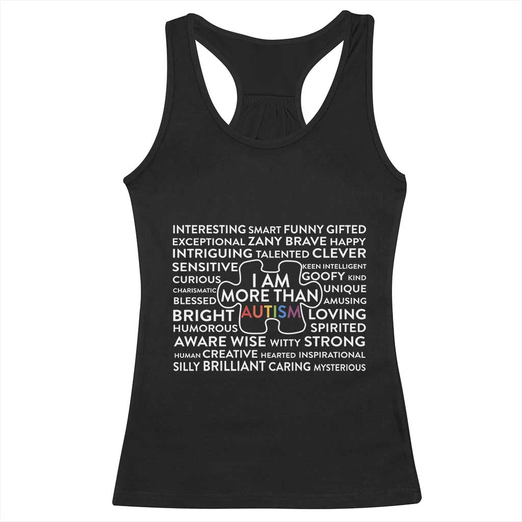 Autism Awareness Racerback Tank Top I Am More Than Autism Puzzle Piece