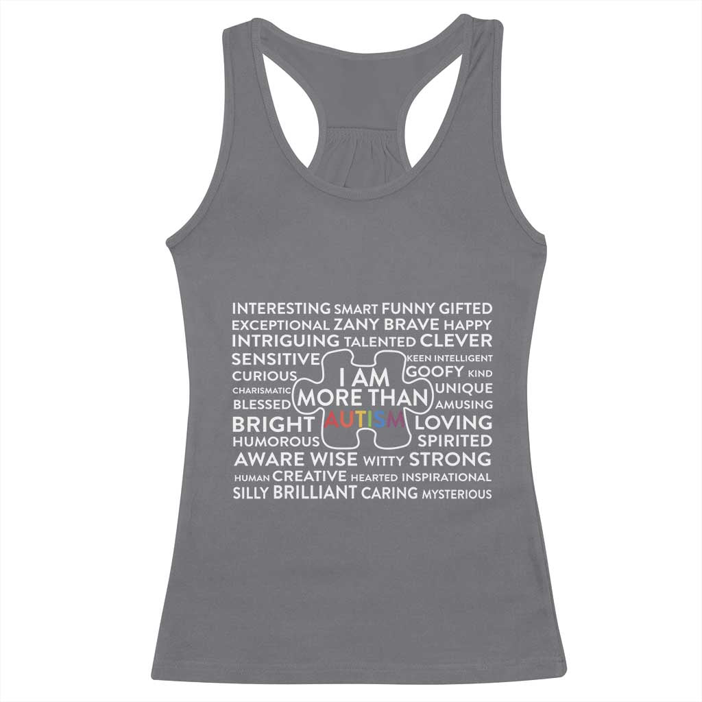 Autism Awareness Racerback Tank Top I Am More Than Autism Puzzle Piece