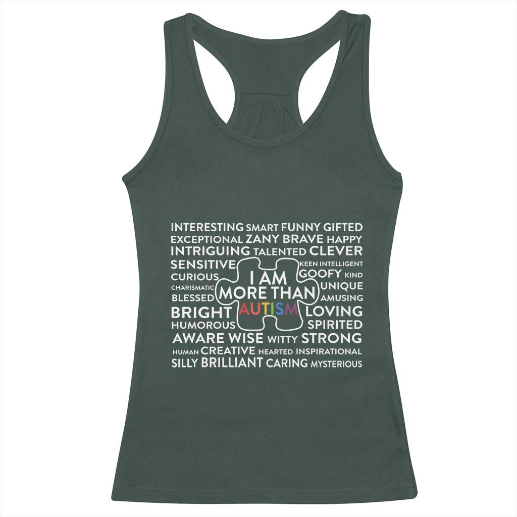 Autism Awareness Racerback Tank Top I Am More Than Autism Puzzle Piece