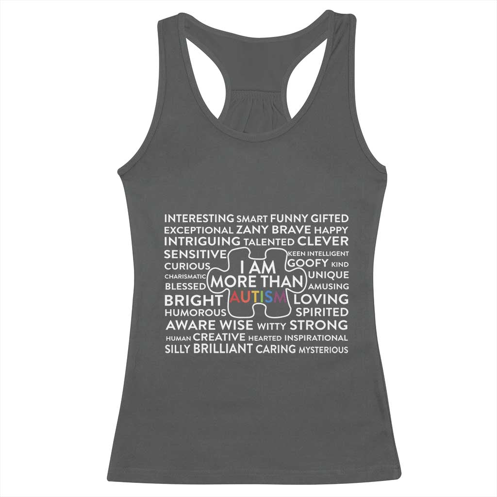 Autism Awareness Racerback Tank Top I Am More Than Autism Puzzle Piece