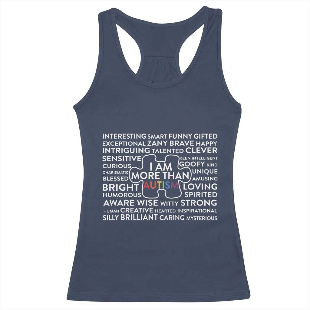 Autism Awareness Racerback Tank Top I Am More Than Autism Puzzle Piece