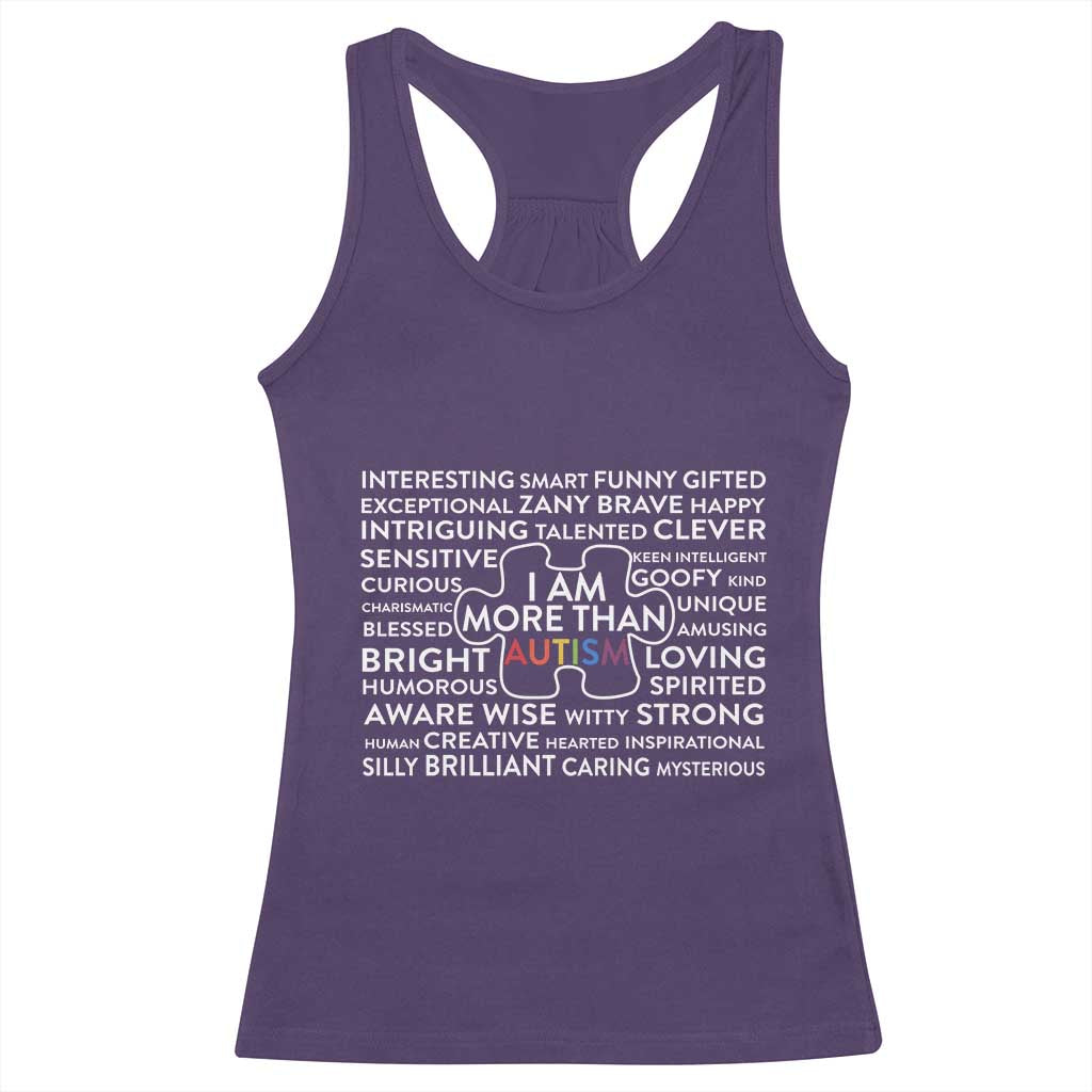 Autism Awareness Racerback Tank Top I Am More Than Autism Puzzle Piece