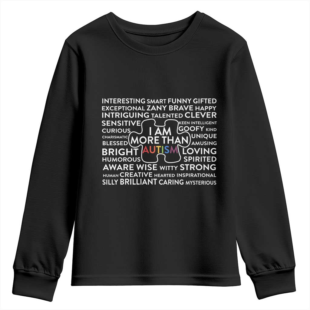 Autism Awareness Youth Sweatshirt I Am More Than Autism Puzzle Piece