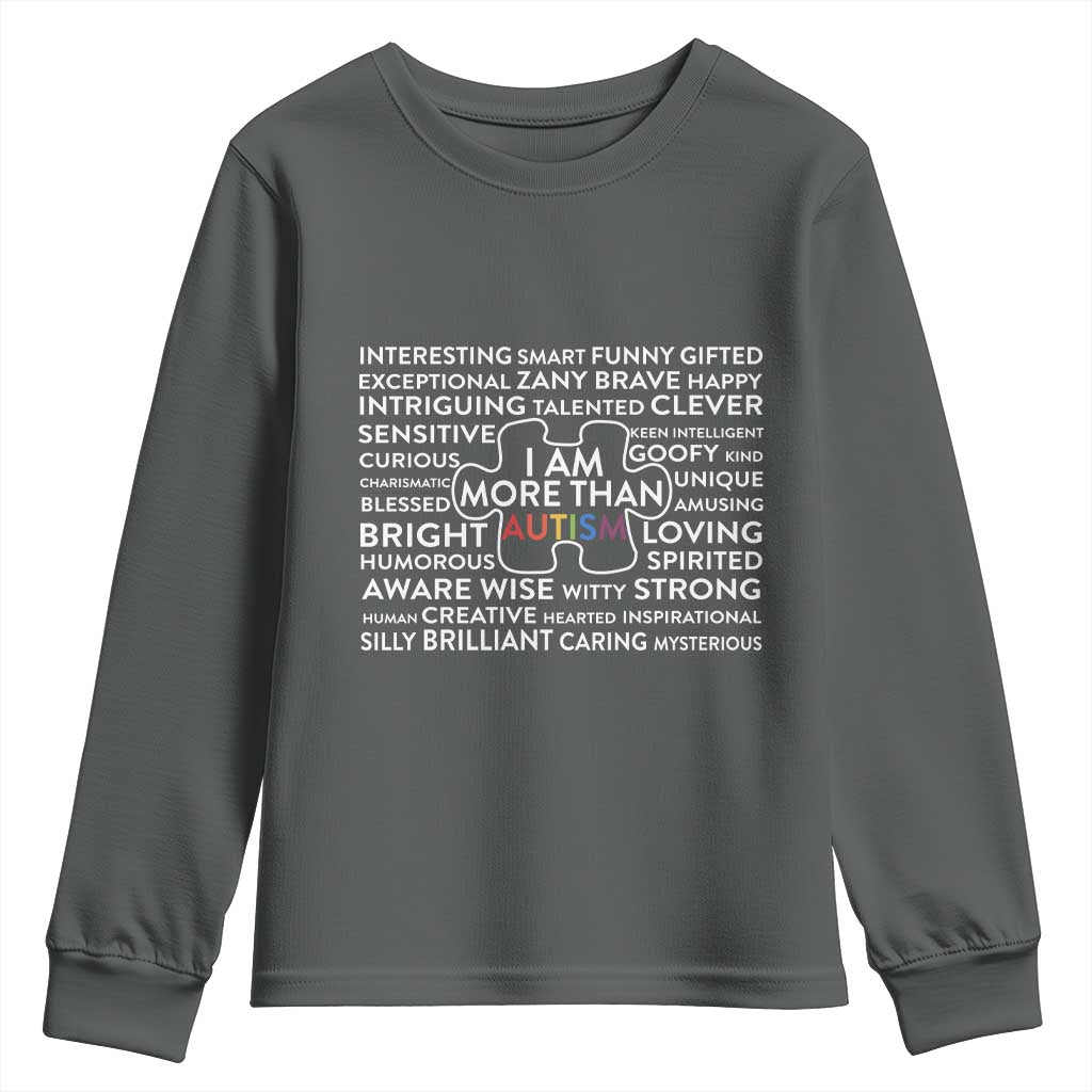 Autism Awareness Youth Sweatshirt I Am More Than Autism Puzzle Piece