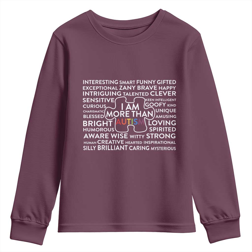 Autism Awareness Youth Sweatshirt I Am More Than Autism Puzzle Piece