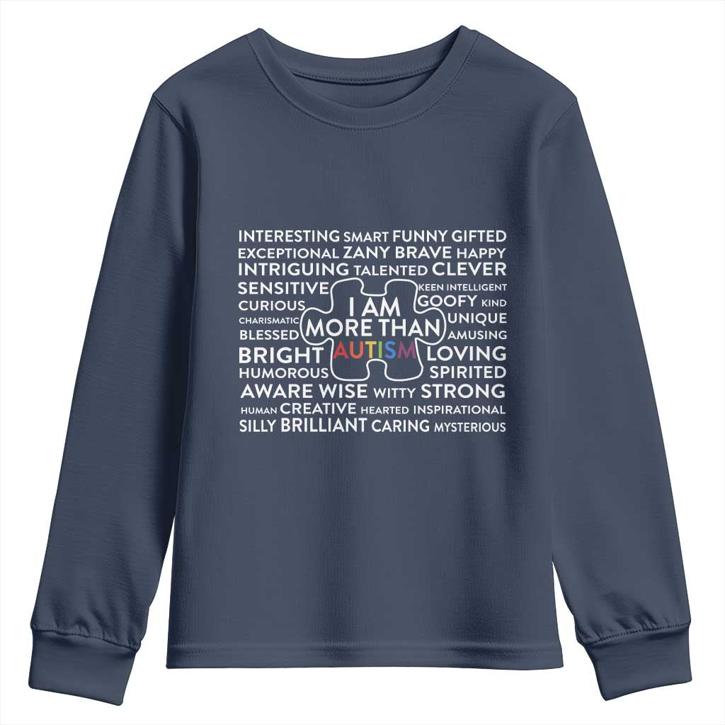 Autism Awareness Youth Sweatshirt I Am More Than Autism Puzzle Piece