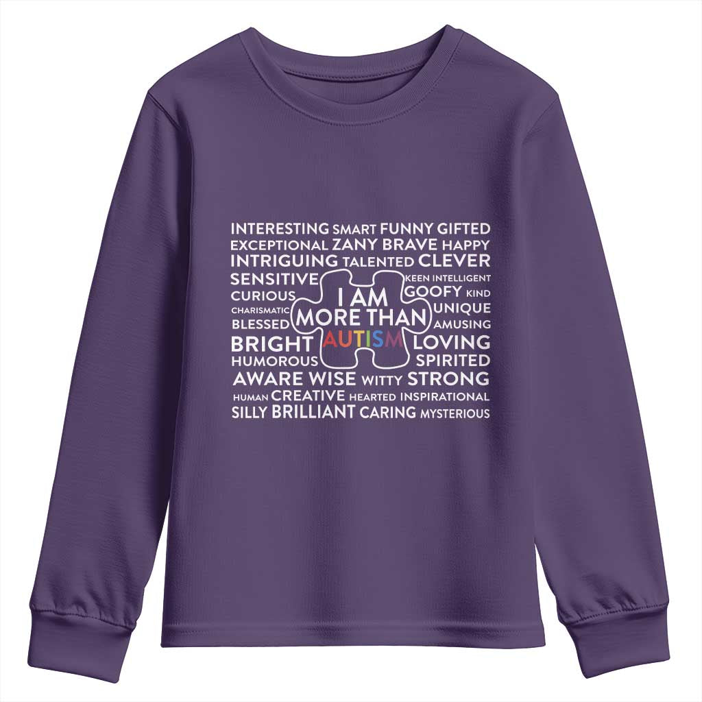 Autism Awareness Youth Sweatshirt I Am More Than Autism Puzzle Piece