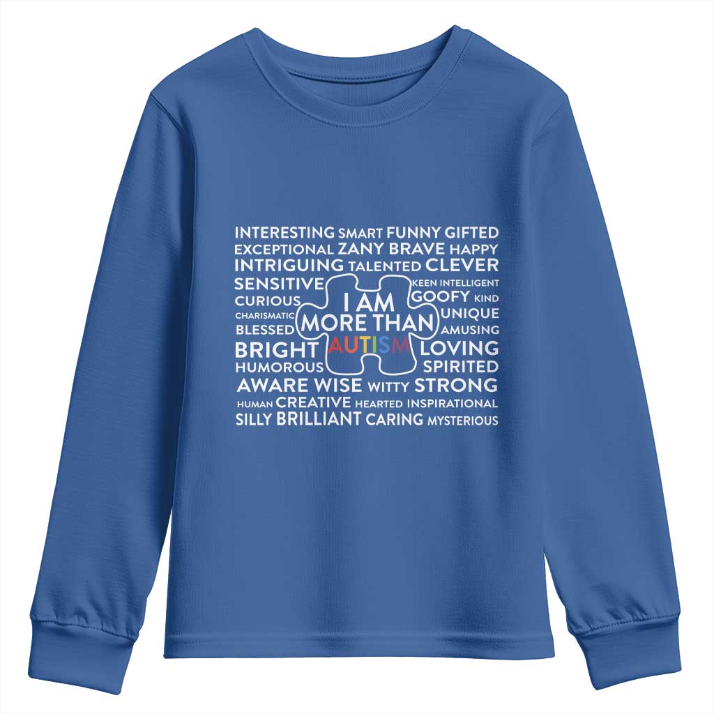 Autism Awareness Youth Sweatshirt I Am More Than Autism Puzzle Piece