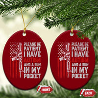 Funny Please Be Patient I Have Autism And A Gun In My Pocket Ceramic Ornament Autism Awareness Vintage American Flag