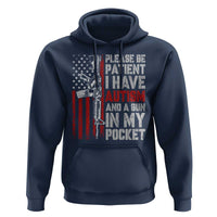 Funny Please Be Patient I Have Autism And A Gun In My Pocket Hoodie Autism Awareness Vintage American Flag