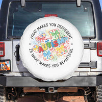 Funny Autism Awareness What Makes You Different Is What Makes You Beautiful Spare Tire Cover Coquette Puzzle