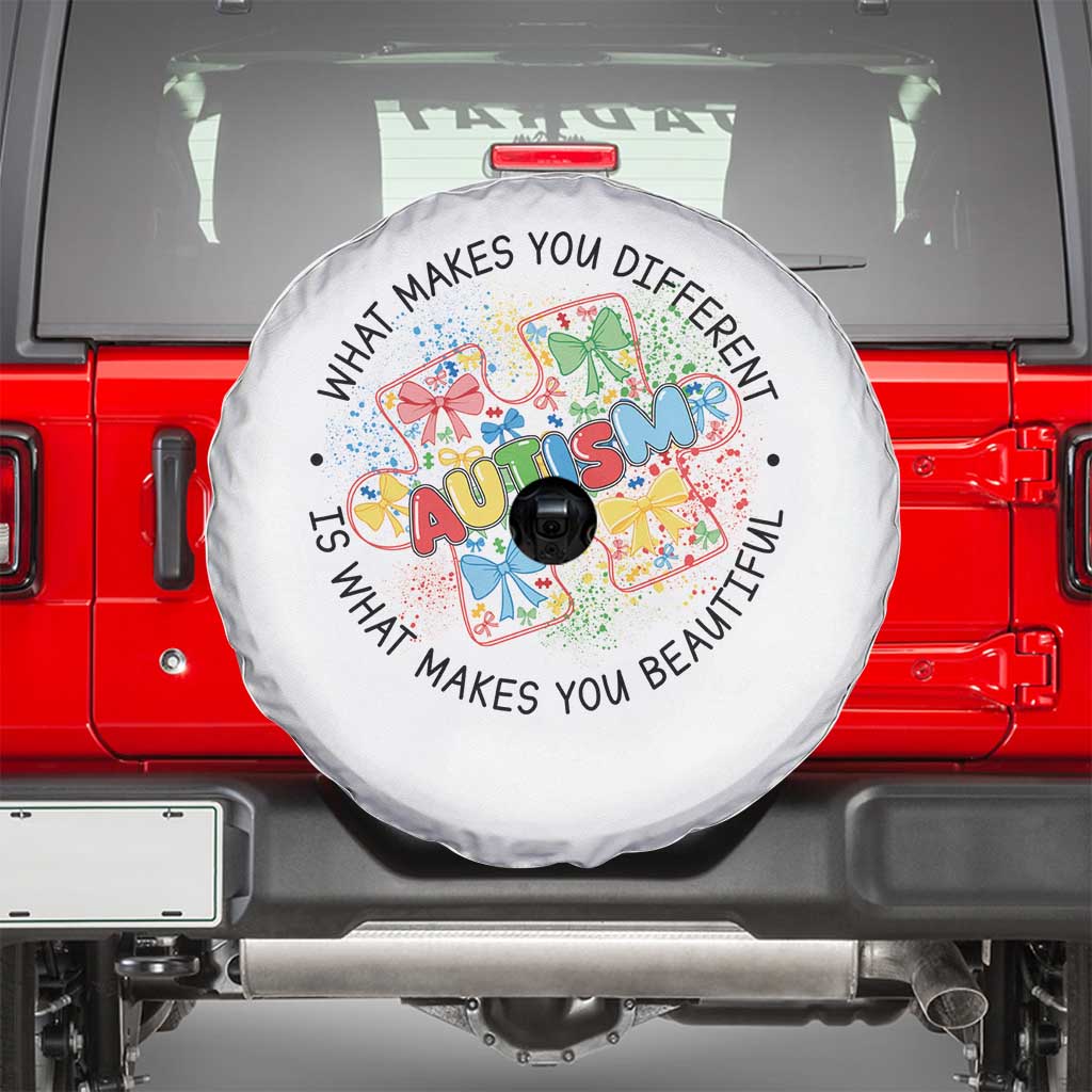 Funny Autism Awareness What Makes You Different Is What Makes You Beautiful Spare Tire Cover Coquette Puzzle