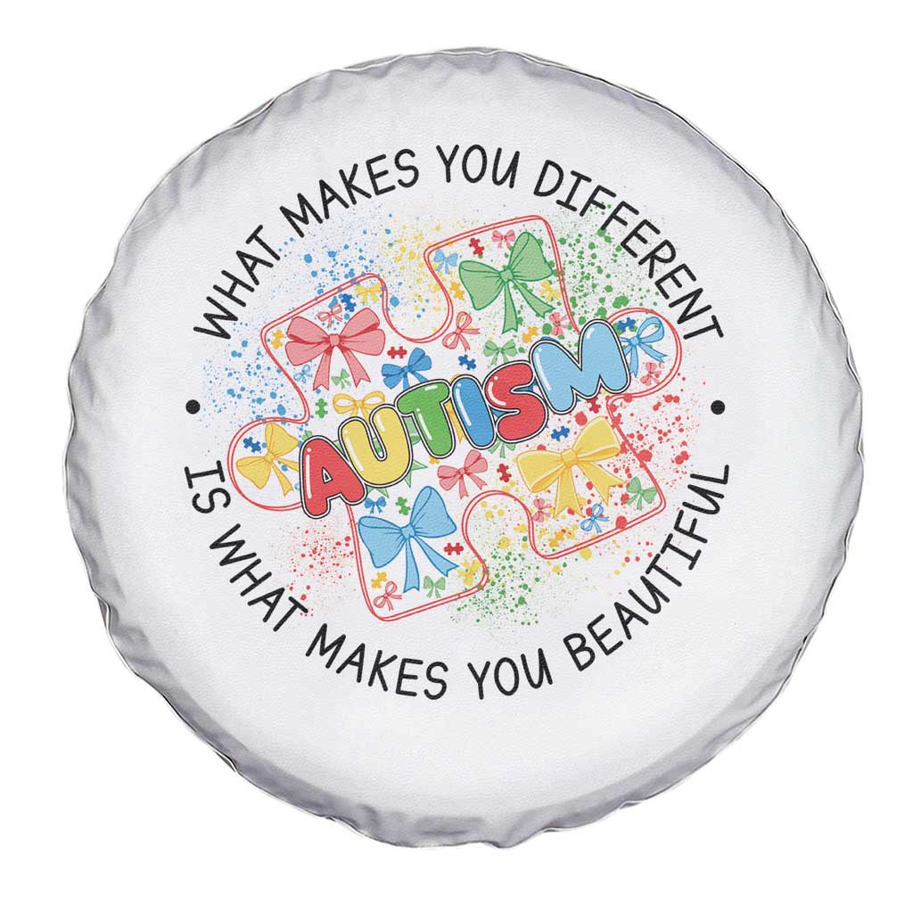 Funny Autism Awareness What Makes You Different Is What Makes You Beautiful Spare Tire Cover Coquette Puzzle