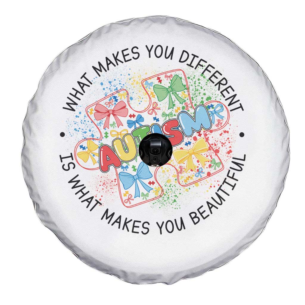 Funny Autism Awareness What Makes You Different Is What Makes You Beautiful Spare Tire Cover Coquette Puzzle