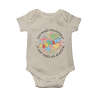 Funny Autism Awareness What Makes You Different Is What Makes You Beautiful Baby Onesie Coquette Puzzle