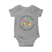 Funny Autism Awareness What Makes You Different Is What Makes You Beautiful Baby Onesie Coquette Puzzle