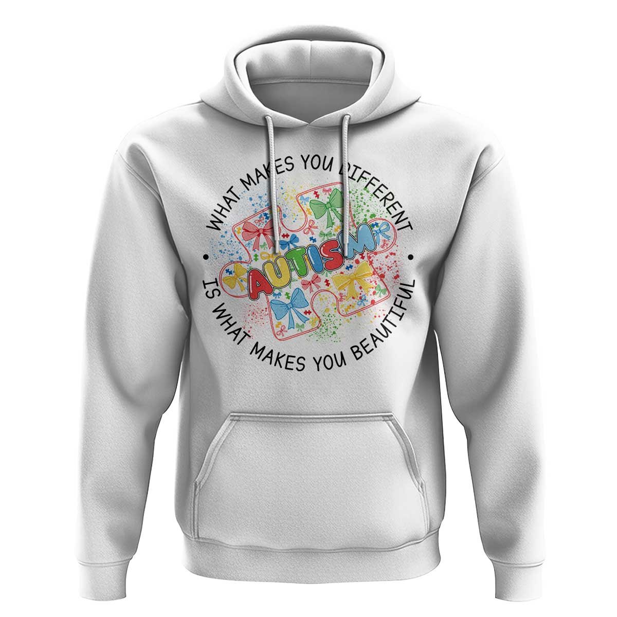 Funny Autism Awareness What Makes You Different Is What Makes You Beautiful Hoodie Coquette Puzzle