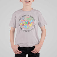 Funny Autism Awareness What Makes You Different Is What Makes You Beautiful T Shirt For Kid Coquette Puzzle