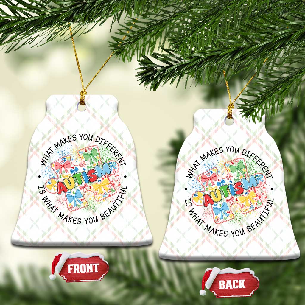 Funny Autism Awareness What Makes You Different Is What Makes You Beautiful Ceramic Ornament Coquette Puzzle