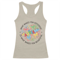 Funny Autism Awareness What Makes You Different Is What Makes You Beautiful Racerback Tank Top Coquette Puzzle