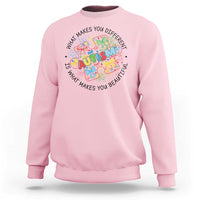 Funny Autism Awareness What Makes You Different Is What Makes You Beautiful Sweatshirt Coquette Puzzle