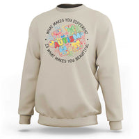 Funny Autism Awareness What Makes You Different Is What Makes You Beautiful Sweatshirt Coquette Puzzle