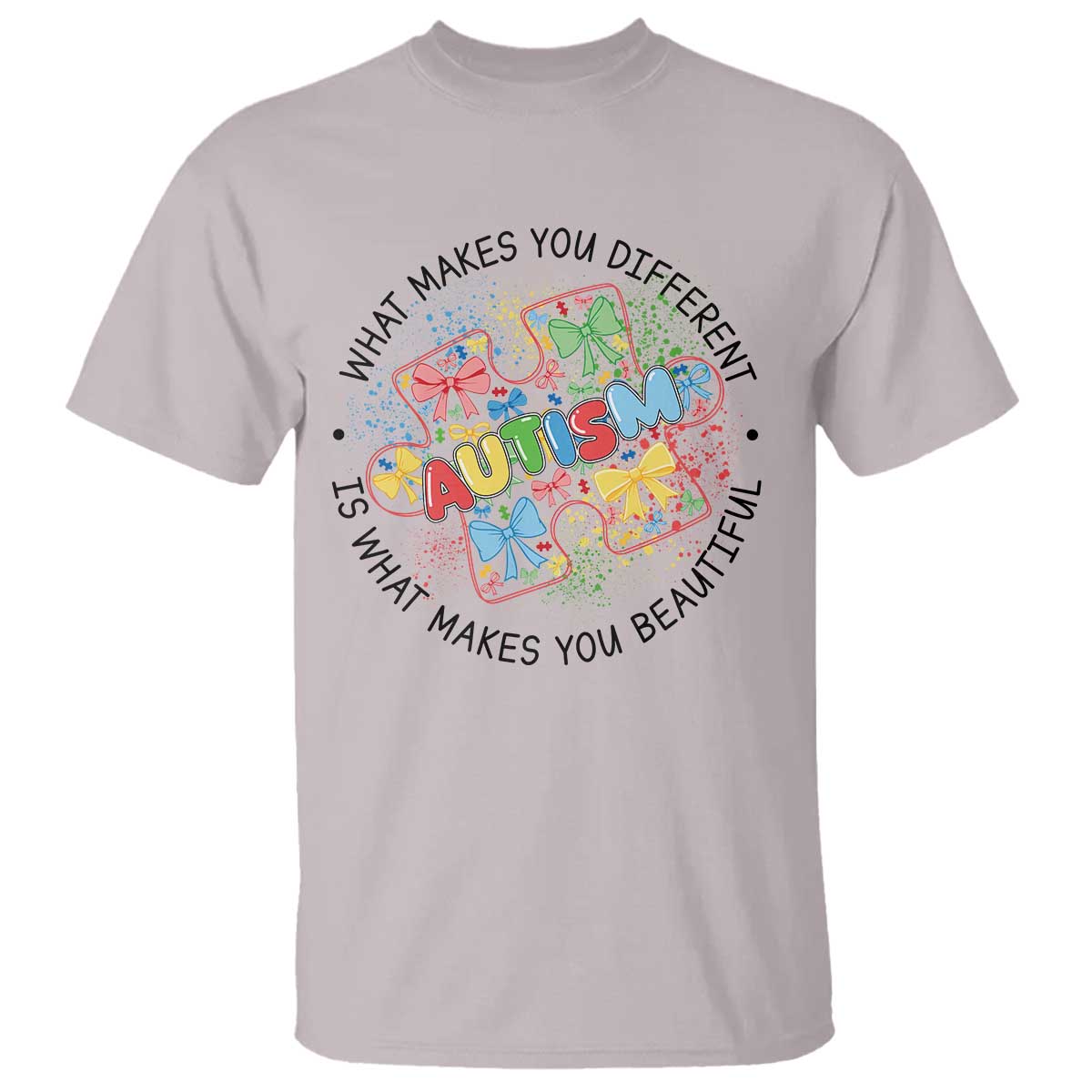 Funny Autism Awareness What Makes You Different Is What Makes You Beautiful T Shirt Coquette Puzzle