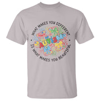 Funny Autism Awareness What Makes You Different Is What Makes You Beautiful T Shirt Coquette Puzzle
