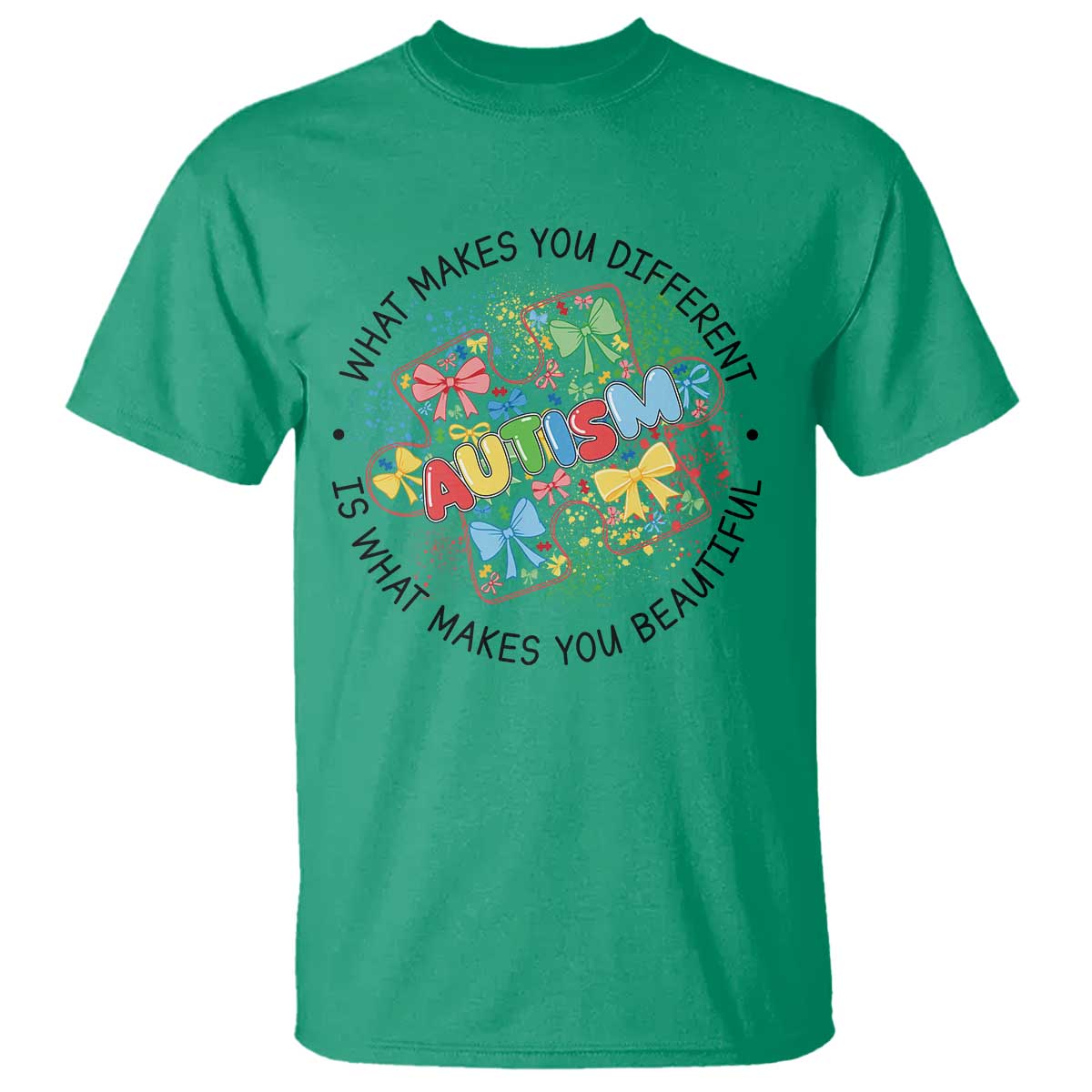 Funny Autism Awareness What Makes You Different Is What Makes You Beautiful T Shirt Coquette Puzzle