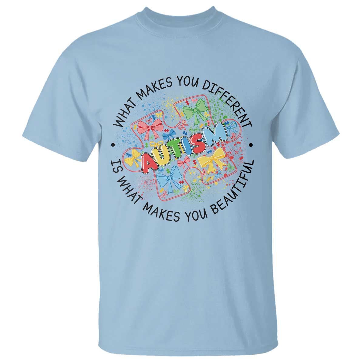 Funny Autism Awareness What Makes You Different Is What Makes You Beautiful T Shirt Coquette Puzzle