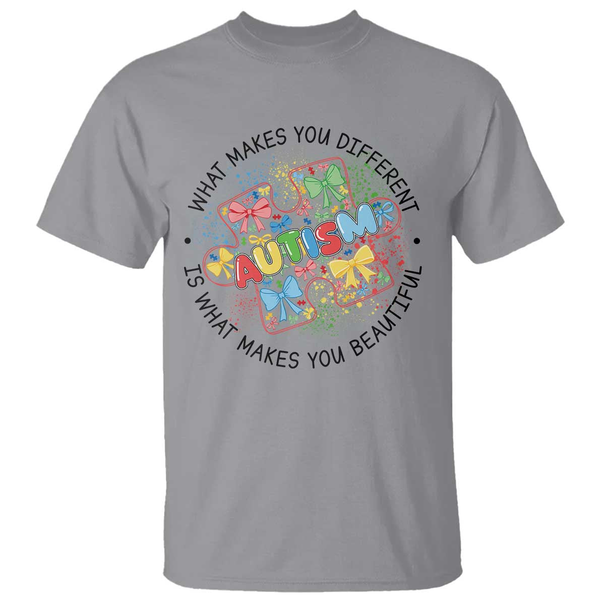 Funny Autism Awareness What Makes You Different Is What Makes You Beautiful T Shirt Coquette Puzzle
