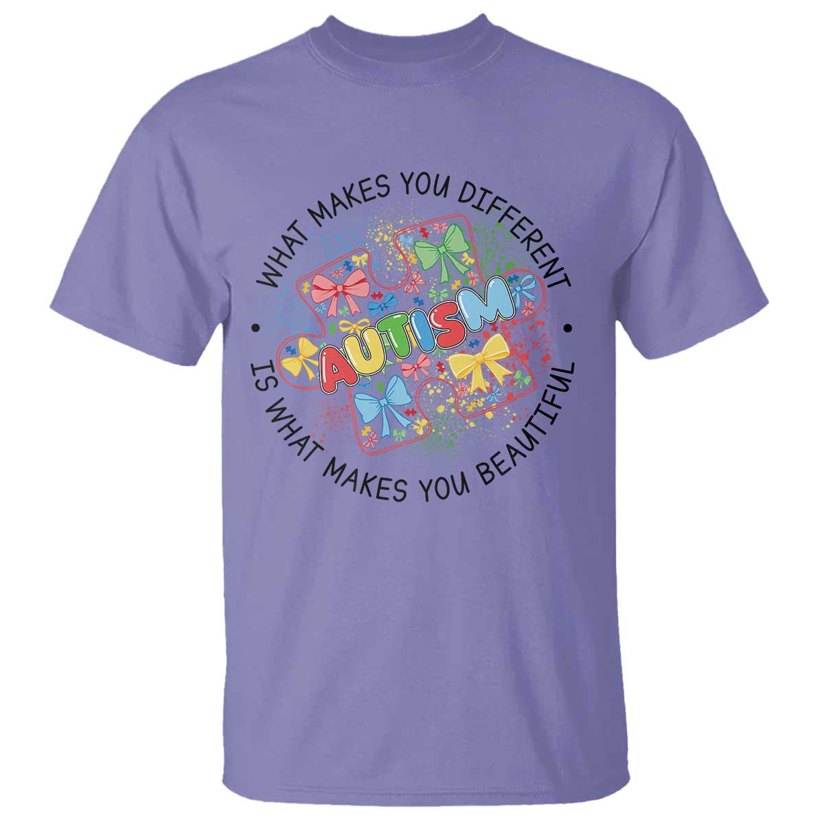 Funny Autism Awareness What Makes You Different Is What Makes You Beautiful T Shirt Coquette Puzzle